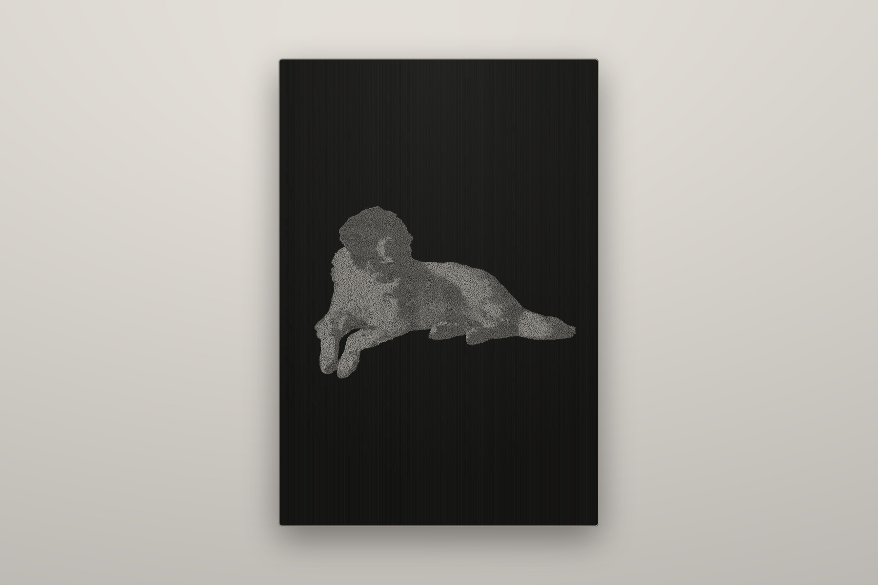 The Faithful — text portrait in anodised